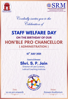 Staff Welfare Day  celebration at SRMIST, Delhi NCR Campus, Ghaziabad